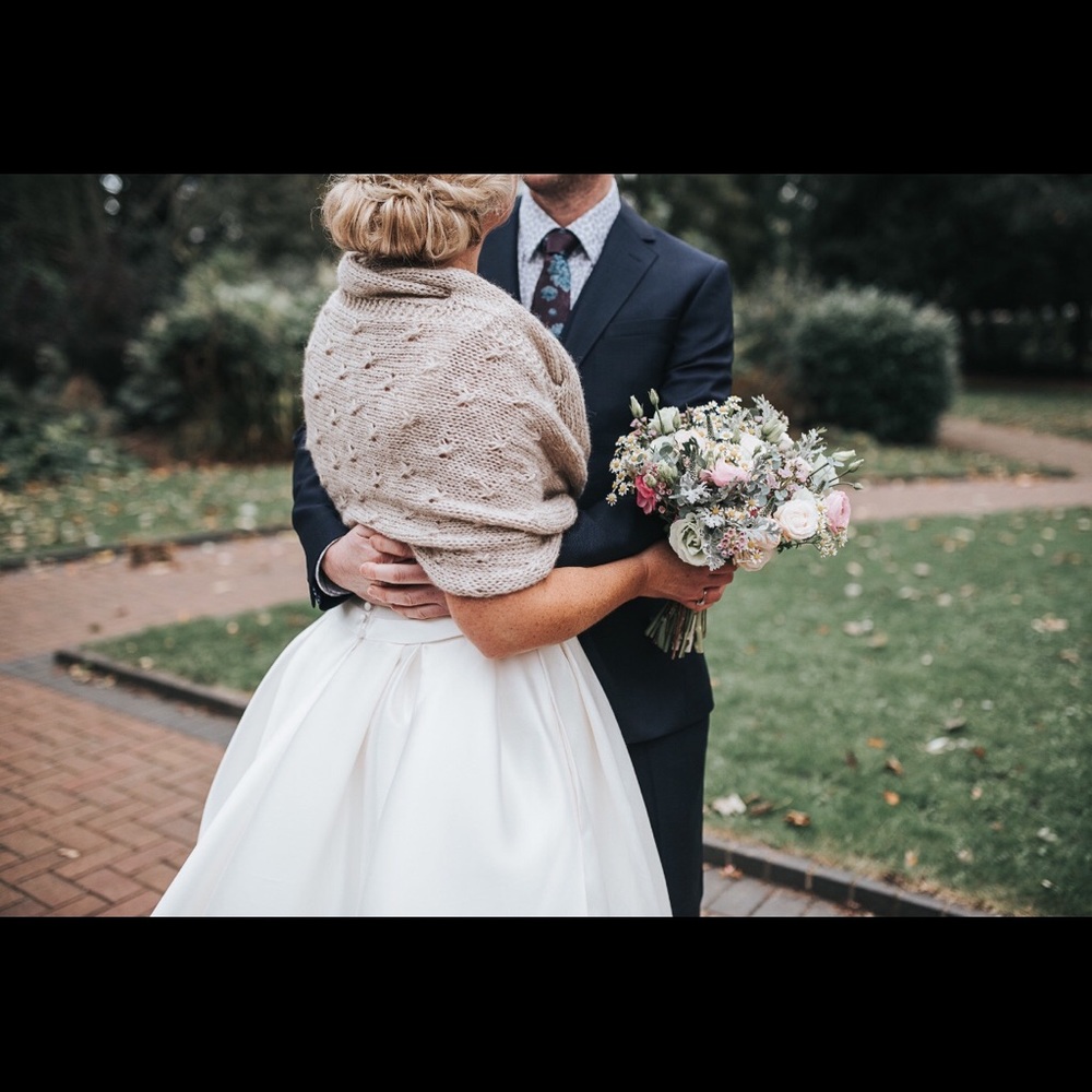 Bridal knit shawl